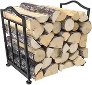 STLOVe® Firewood Racks, Metal Fireplace Rack, Indoor Outdoor Folding Fireplace Log Rack, Open Log Holder for Wood Storage, Keeps Firewood Neat,Drying, Fit On Garden,Beside Fire Pits(Not Include Wood)