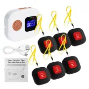WiFi Wireless Caregiver Pager 1Receiver 6SOS Call Buttons(Supports Wi-Fi 2.4G