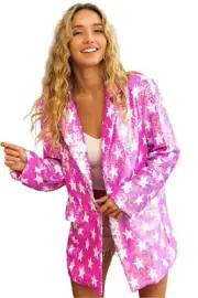 BiBi Star Pattern Sequin Blazer