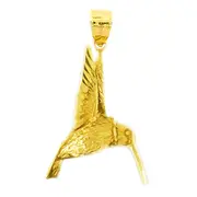 14K Gold 27MM Hummingbird Pendant