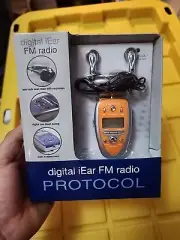 Protocol Digital iEar FM Radio Mini Auto Scan Radio W/ Alarm Clock One Touch Tun