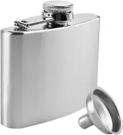 Hip Flasks for Liquor, Stainless Steel Flask with Funnel, Silver Hip Flask Set f