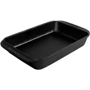 Pyrolux Pyrocast 38cm Cast Iron Roaster Pan Grill/Bake Rectangle Cookware Black