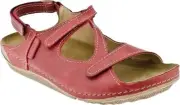 Wolky Women's Leif Red Cartago Hook and Loop Ankle Strap Sandals, Size EU 36