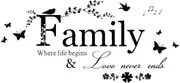 Blinggo Family Letter Quote Removable Vinyl Decal Art Mural Home Decor Wall Stickers