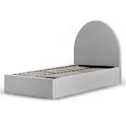 Antonia Single Bed Frame - Pepper Boucle with Storage