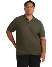 [Johnny Bigg] Myles Knitted Polo Shirt in Olive