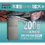 SANLUX台灣三洋【SR-V610B】606公升雙門變頻冰箱