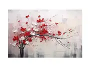 Red White Art Painting Canvas Print