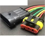 Dj7021-1.5 Compatible with Automobile Harness Connector 2/3 / 4/5 / 6-pin Motorcycle Cable Adapter Waterproof Wire Length 15cm (Color : 4p Strip line, Size : 5sets)