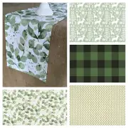 Green Christmas Table Runner Holiday Home Decor Table Centerpiece Table Linens