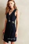 NWT 6 Anthropologie Brontide Wrap Dress by 4.collective Vegan leather belt Navy