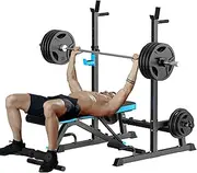 JX FITNESS Weight Bench with Preacher Curl Pad and Leg Developer, Bench Press Rack Set for Home Gym Full-Body Workout 2023 Version