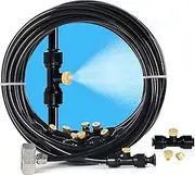 Bonviee Misters for Outside Patio, 26 FT Misting Cooling System for Patio, 26FT (8 M) Misting Line +8 Mist Nozzles +3/4" Brass Adapter, Outdoor Misters for Patio, Garden, Greenhouse