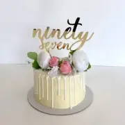 Acrylic Gold 'ninety seven' Birthday Cake Topper Birthday Decorations Supplies