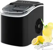 Portable Ice Maker Machine Ice Cube Tray 12KG Bar Countertop Black