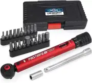 F326363B 1/4-Inch Drive Precise Click Mini Torque Wrench with Bits Set, 30-140 I