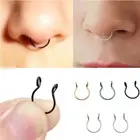 8 Colors Fashion Septum Clicker Nose Ring Women Hinge Segment Helix Ring Hoop