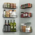 Moforoco Spice Rack Organizer Wall Mount (6Pack), Hanging Black Spice Pantry Org