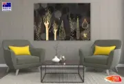 Gold Plants Abstract Design Art Wall Canvas Home Decor Australian Made Quality