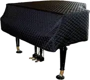 Grand Piano Protective Cover Dustproof Waterproof Baby Piano Cover Decorative Full Piano Cover Black Diamond Pattern Piano Cover(180cm/71inch)