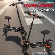Electric Scooter Off-Road 1500W/2000W 55-70KM/H 10"/11" Tyre Foldable E-Bike