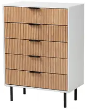 Baxton Studio Karima Mid-Century Modern 5-Drawer Storage Cabinet