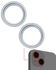 Back Camera Bezel Ring Only For IPhone 15 / 15 Plus (Blue) (2 Piece Set)