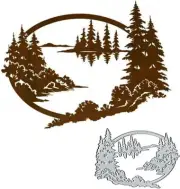 1 Pcs Forest Tree Water Die Cuts,Leaf Flower Mountain Christmas Metal...