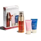 Clarins double Serum 50ml 3 piece gift set+ makeup sponge