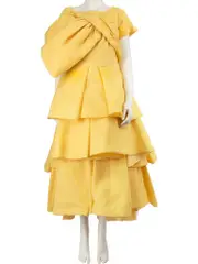 Yellow Oversized Bow Accent Dress