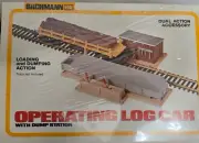 BACHMANN HO Scale Operating Log Car With Dump Station 1427