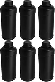 MUCKLILY 6pcs Plastic Bottle Refillable Sample Bottles Chemical Container Liquid Storage Containers Black Plastic