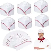 [HEALLILY] 20Pcs Disposable Paper Chef Hats Retro Cooking Caps Lightweight Uniform Hat for Restaurant for Parties and Themed Events White