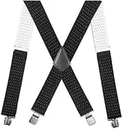 [Generic] Men’s Heavy Duty X- Back Suspenders-Adjustable Size, Long & Elastic Braces