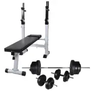Vidaxl Workout Bench With Weight Rack Barbell And Dumbbell Set 60.5Kg polyethyle