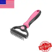 Pet Deshedding Brush Dog Grooming Tool Two Sided Shedding And Dematting Comb