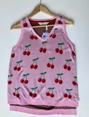 Peter Alexander Women's Pink Cherry Print Sleevess Knit Top Size Medium