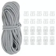 16 Yard Cord & Single Hole Lock & Double Hole Lock, Light Gray 12 Pack