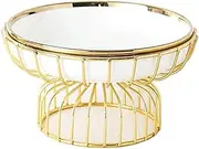 Fruit and Produce Storage Basket European Ceramic Fruit Plate Household Tray Creative Living Room Coffee Table Snack Plate Personalized High Leg Fruit Pot Suitable for Kitchen Counters (Color : C, S