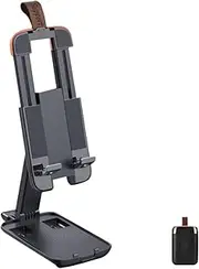 PEPLAYTAL Foldable Desktop Phone Stand Holder Height Angle Multi Functional Portable Cellphone Accessories for Desk Bed and Travel for Tablets and Smartphones