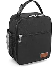 Femuar Lunch Box for Men Women Adults Small Lunch Bag for Office Work Picnic - Reusable Portable Lunchbox, Black