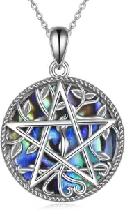 Sterling Silver Celtic Pentacle Pentagram Tree of Life Necklace Good Luck Gifts