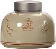 Decorative Double Metal Sealed Lid Storage Jar Ceramic Multifunctional Sugar Jar Loose Leaf Tea Jar Container