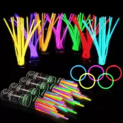 Glow Sticks 8" Bulk Party Supplies Glow in the Dark Fun Glowstick Connectors NEW