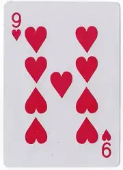 Jumbo Giant Playing Card 9 Nine of Hearts Junk Smash Journal Scrapbook Crafts