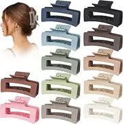 [Vigorpace] 12 Pack 3.5" Medium Hair Claw Clips for Women Girls Thick Thin Hair, Strong Hold Banana Clips