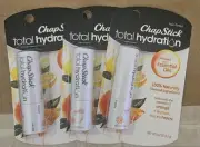 3X ChapStick Total Hydration 3-In-1 Lip Care Orange & Lemon ** SEALED