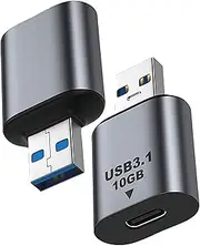 Tunghey 3.1 USB C Female to USB Male Adapter (2-Pack), 10Gbps Data Sync & 100W Fast Charging, Compatible with Laptop, PC, Charger, Power Bank, Quest Link