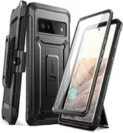SUPCASE UB Pro Case for Google Pixel 7A (2023 Release), Full-Body Dual Layer Rugged Belt-Clip & Kickstand Case with Built-in Screen Protector (Black)